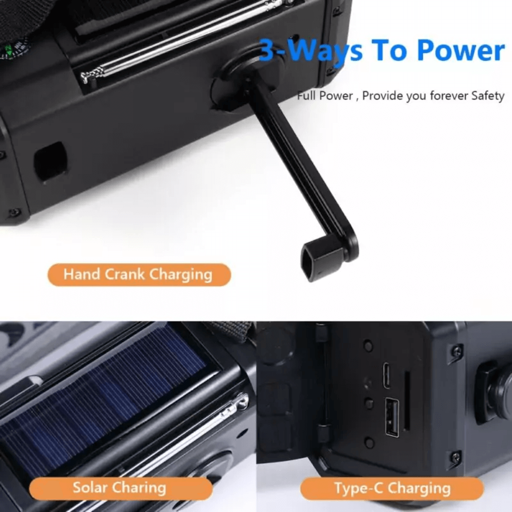 Solar Hand Crank Emergency Radio with Flashlight