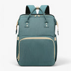 Diaper Backpack with Foldable Travel Bed and Storage Compartments