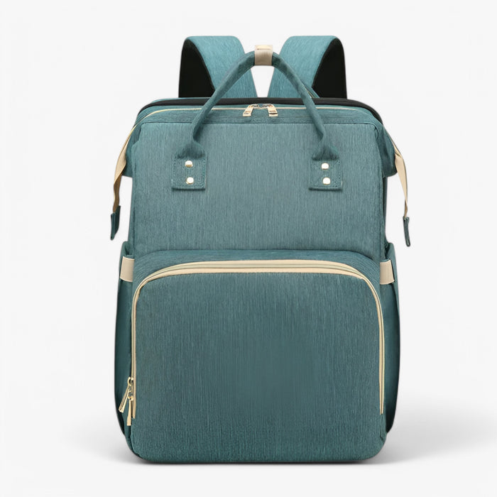 Diaper Backpack with Foldable Travel Bed and Storage Compartments