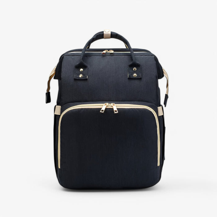 Diaper Backpack with Foldable Travel Bed and Storage Compartments