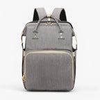 Diaper Backpack with Foldable Travel Bed and Storage Compartments