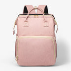 Diaper Backpack with Foldable Travel Bed and Storage Compartments