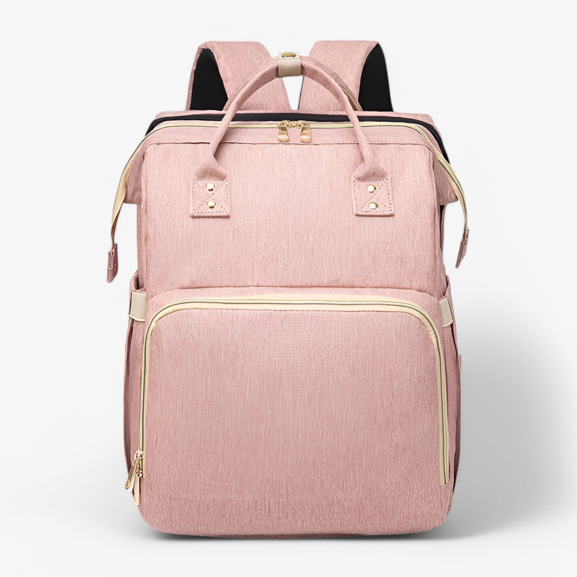 Diaper Backpack with Foldable Travel Bed and Storage Compartments