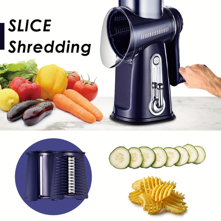 Rotating Kitchen Grater 5-in-1 Cheese Grater Vegetable Slicer