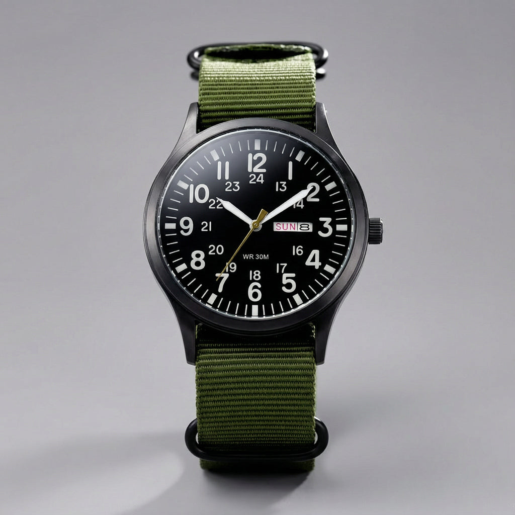 Men's Outdoor Watch Circular Stainless Steel Case Sapphire Glass Waterproof