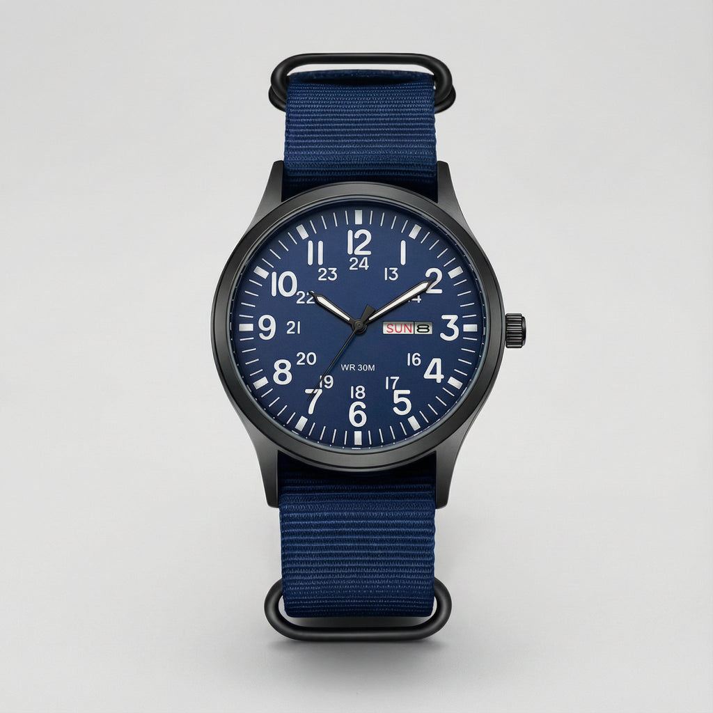 Men's Outdoor Watch Circular Stainless Steel Case Sapphire Glass Waterproof