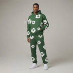 Men's Tracksuit Set with Floral Print Jacket and Pants