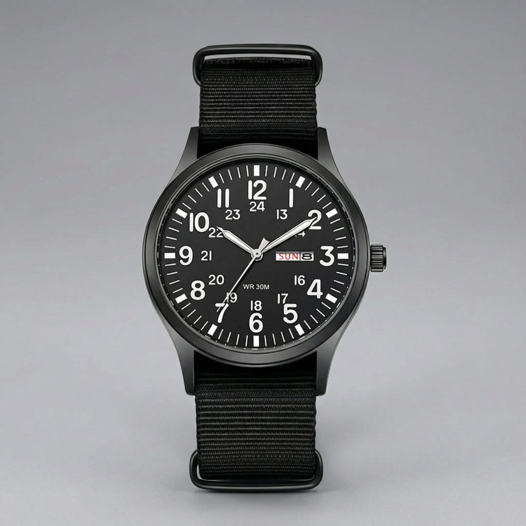 Men's Outdoor Watch Circular Stainless Steel Case Sapphire Glass Waterproof
