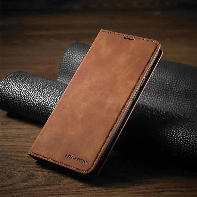iPhone Bookcase Phone Case with Card Slots Magnetic Closure Stand
