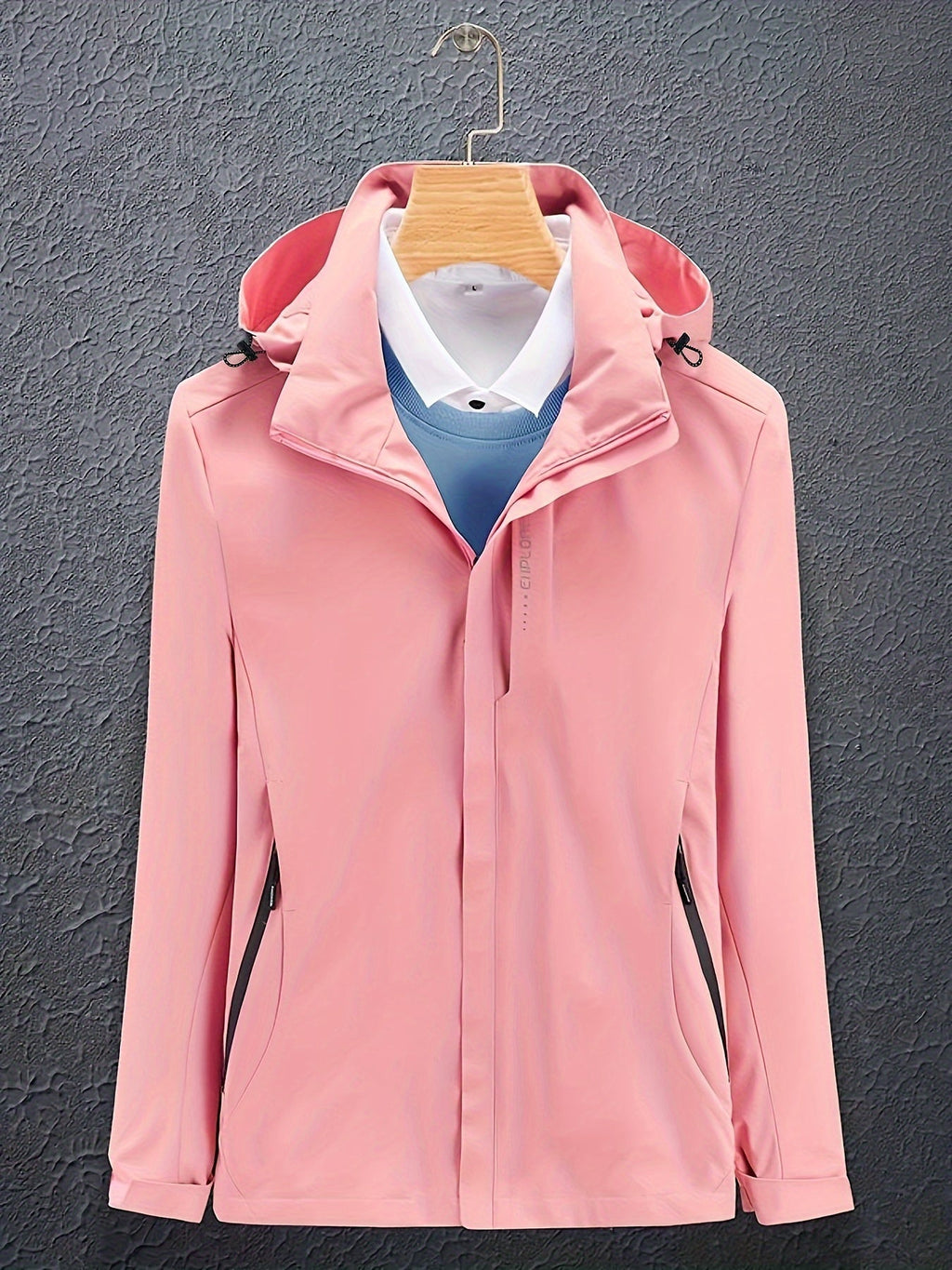 Women’s Hooded Windbreaker Jacket Lightweight Zip-Up Outdoor Coat