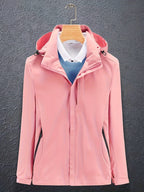 Women’s Hooded Windbreaker Jacket Lightweight Zip-Up Outdoor Coat
