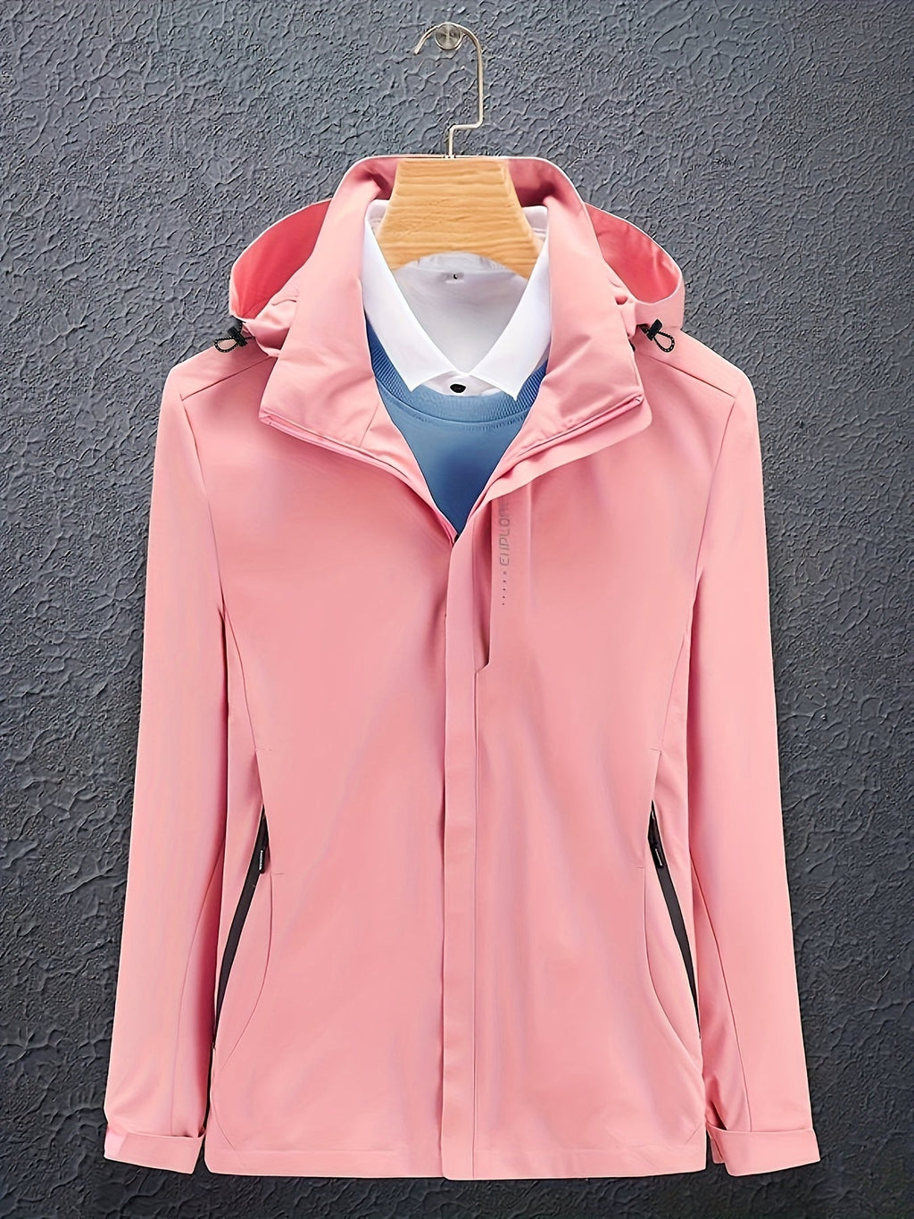 Women’s Hooded Windbreaker Jacket Lightweight Zip-Up Outdoor Coat