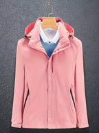 Women’s Hooded Windbreaker Jacket Lightweight Zip-Up Outdoor Coat