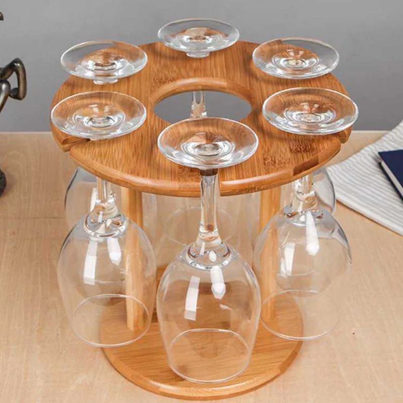 Bamboo Wine Display Stand Glass Bottle Holder
