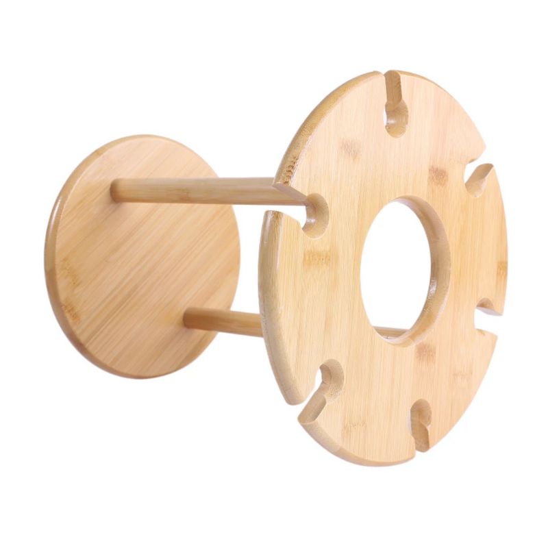 Bamboo Wine Display Stand Glass Bottle Holder