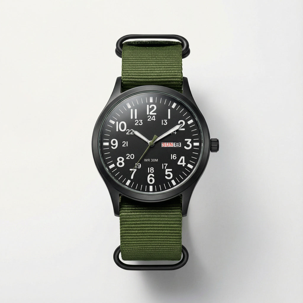 Men's Outdoor Watch Circular Stainless Steel Case Sapphire Glass Waterproof