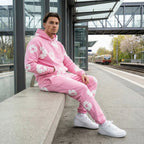 Men's Tracksuit Set with Floral Print Jacket and Pants
