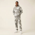 Men's Tracksuit Set with Floral Print Jacket and Pants