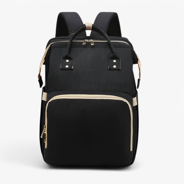 Diaper Backpack with Foldable Travel Bed and Storage Compartments