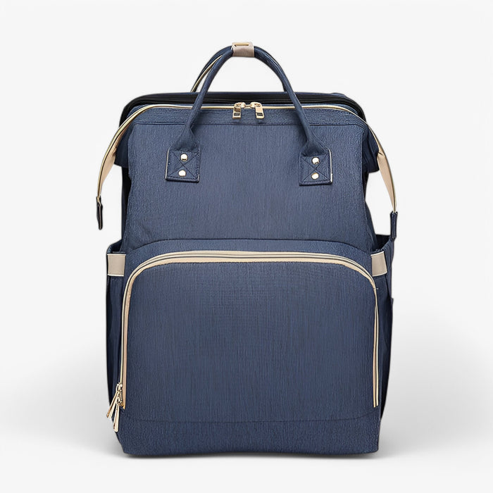 Diaper Backpack with Foldable Travel Bed and Storage Compartments