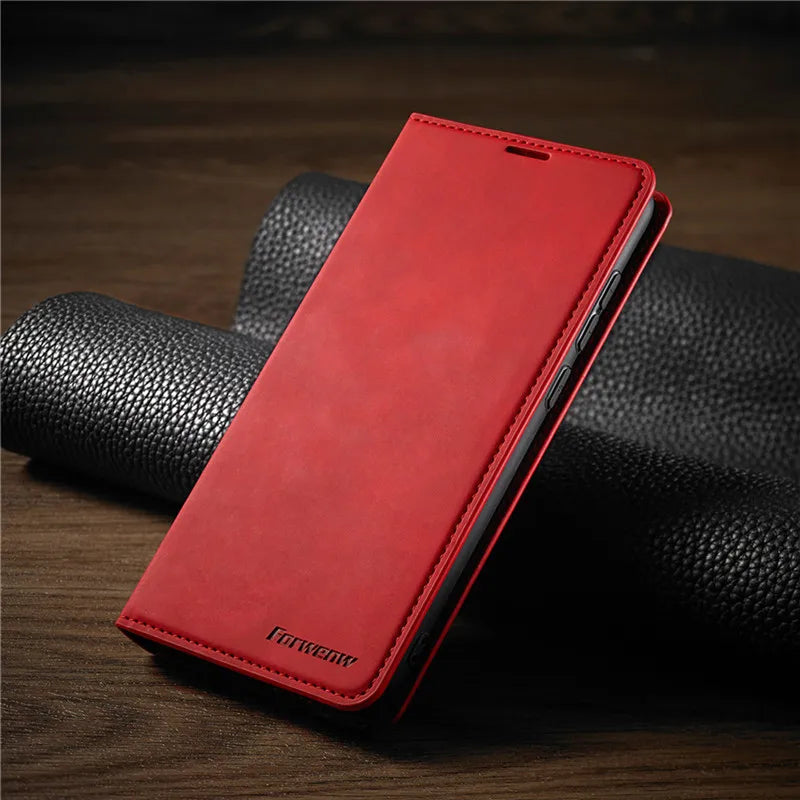 iPhone Bookcase Phone Case with Card Slots Magnetic Closure Stand