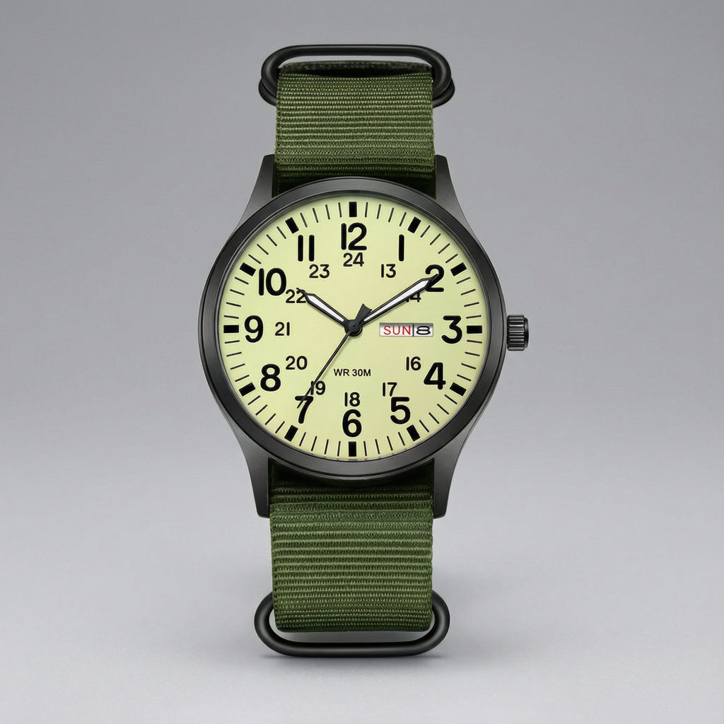 Men's Outdoor Watch Circular Stainless Steel Case Sapphire Glass Waterproof