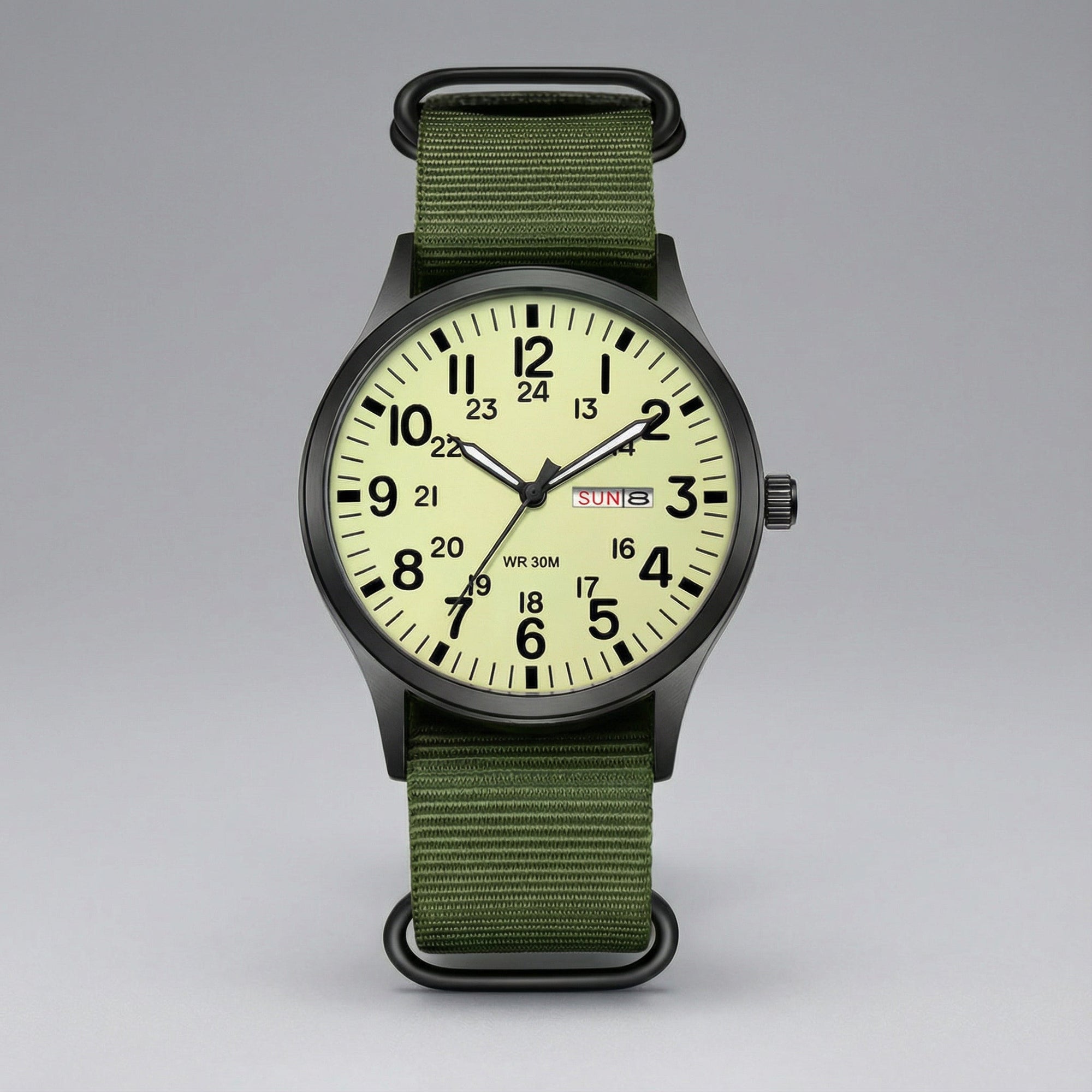 Men's Outdoor Watch Circular Stainless Steel Case Sapphire Glass Waterproof