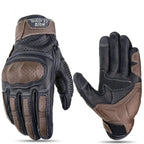 Motorcycle Gloves Retro Style with Touchscreen Fingers and Grip Zones