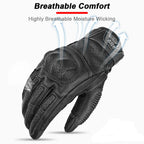 Motorcycle Gloves Retro Style with Touchscreen Fingers and Grip Zones