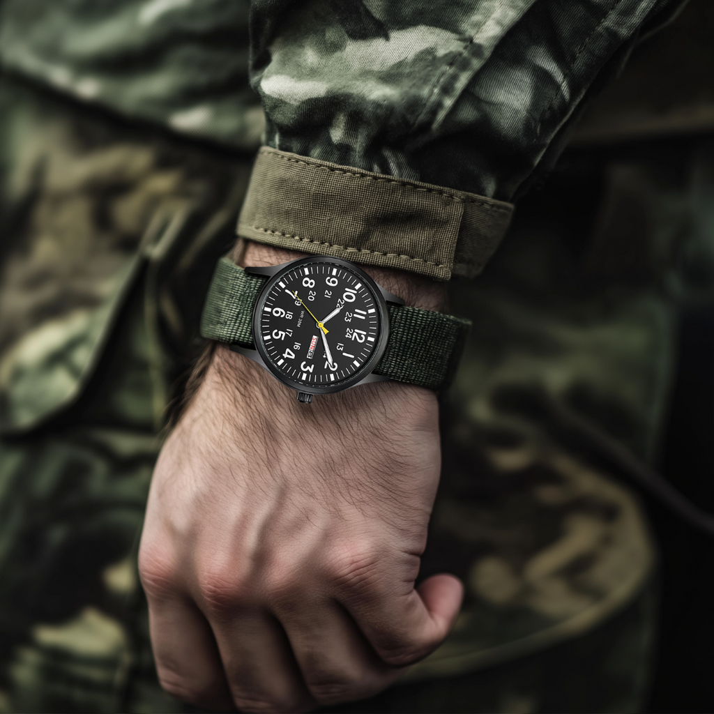 Men's Outdoor Watch Circular Stainless Steel Case Sapphire Glass Waterproof