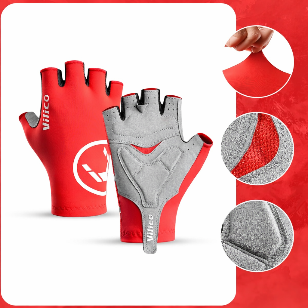 Fingerless Cycling Gloves Breathable Non Slip Grip for Bike Riding