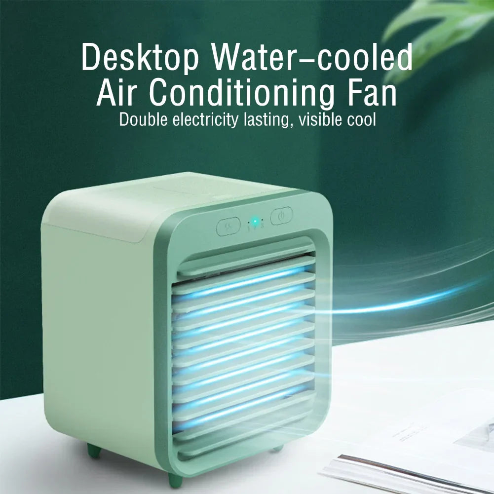 Mini USB Air Cooler with Water Tank and 3 Speed Settings Portable Fan