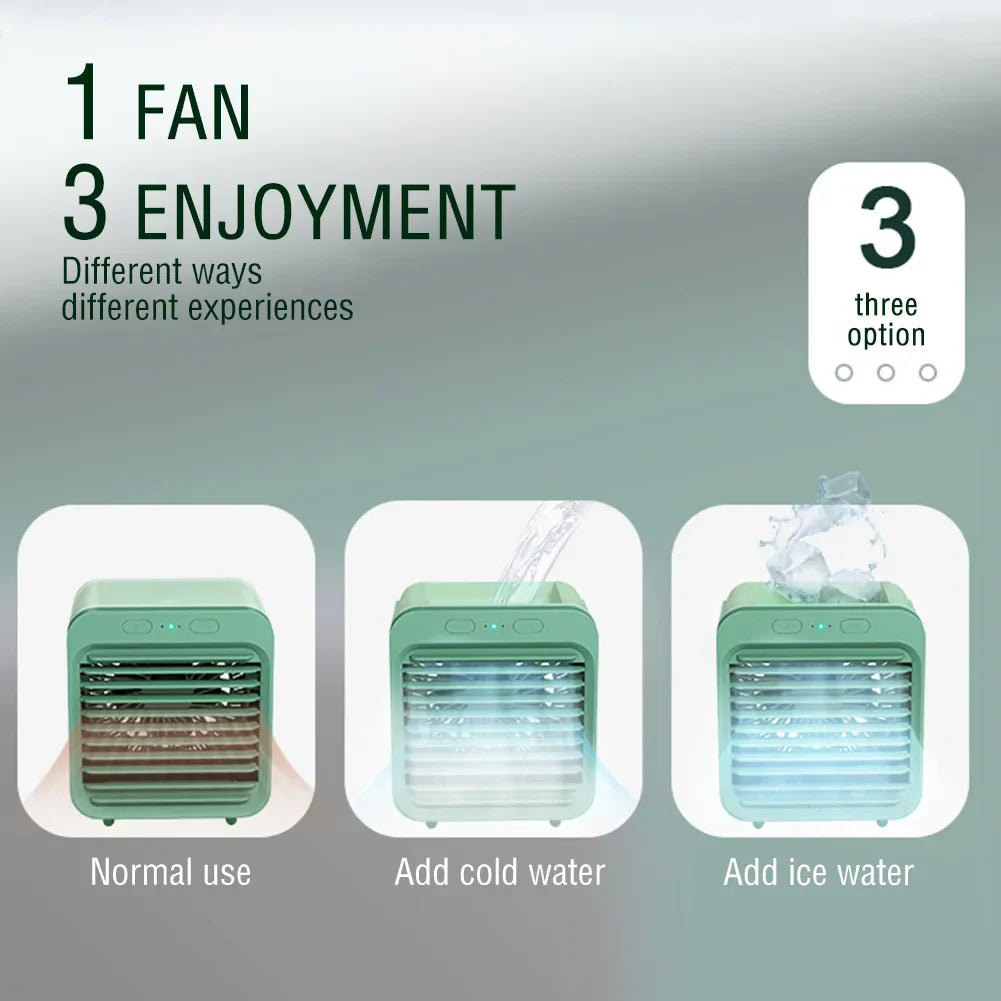 Mini USB Air Cooler with Water Tank and 3 Speed Settings Portable Fan