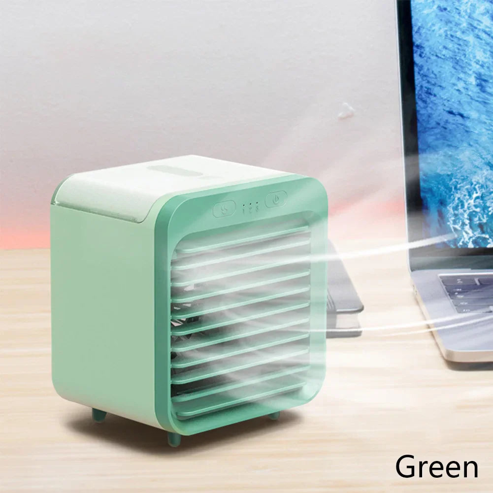 Mini USB Air Cooler with Water Tank and 3 Speed Settings Portable Fan