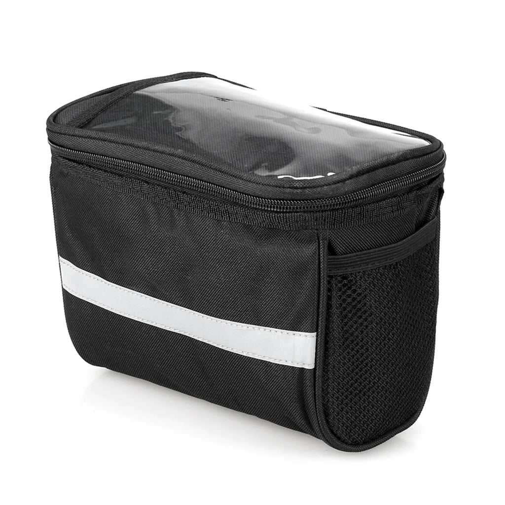 Insulated Bicycle Handlebar Bag with Reflective Strip and PVC Pocket