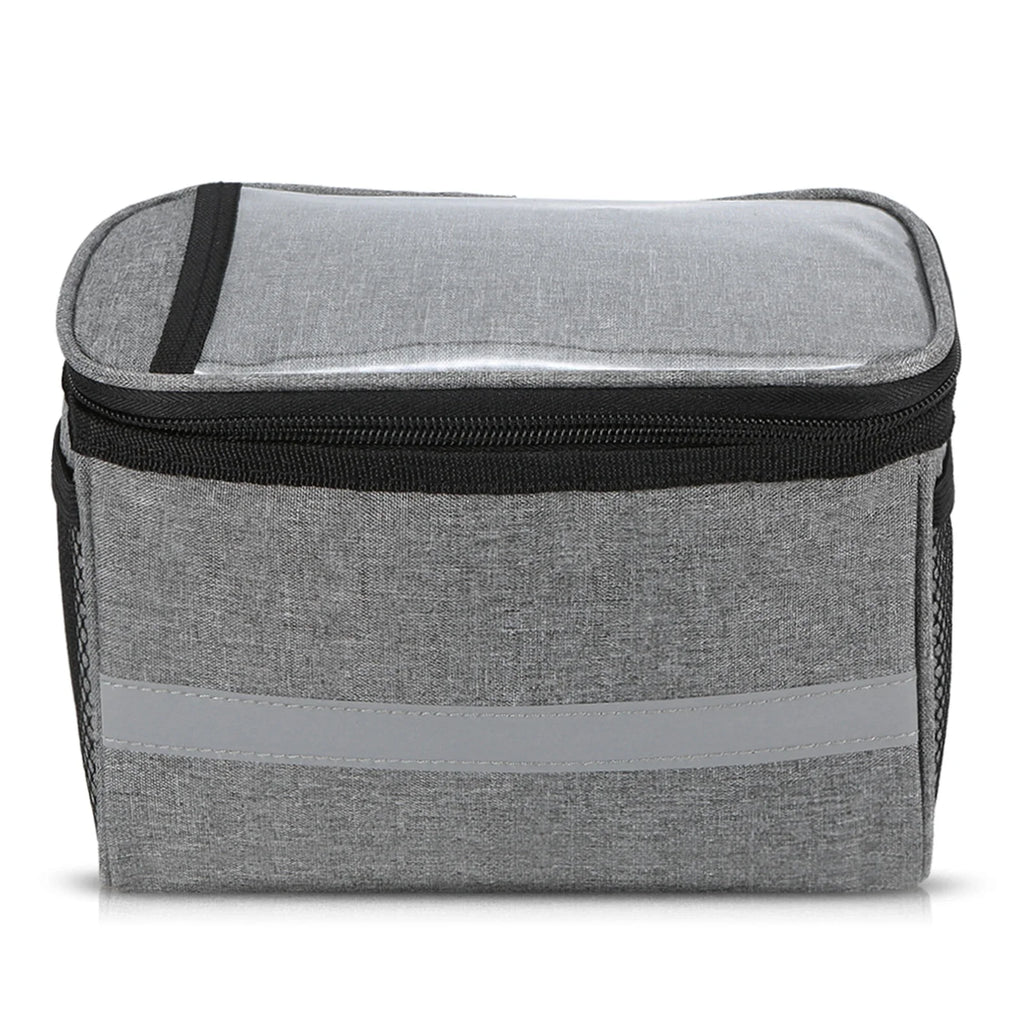 Insulated Bicycle Handlebar Bag with Reflective Strip and PVC Pocket