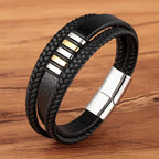 Leather Men's Bracelet Circular Leather Bracelet for Men