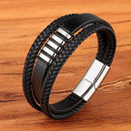 Leather Men's Bracelet Circular Leather Bracelet for Men