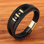 Leather Men's Bracelet Circular Leather Bracelet for Men