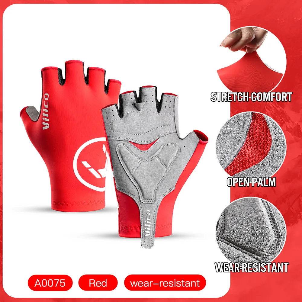 Fingerless Cycling Gloves Breathable Non Slip Grip for Bike Riding