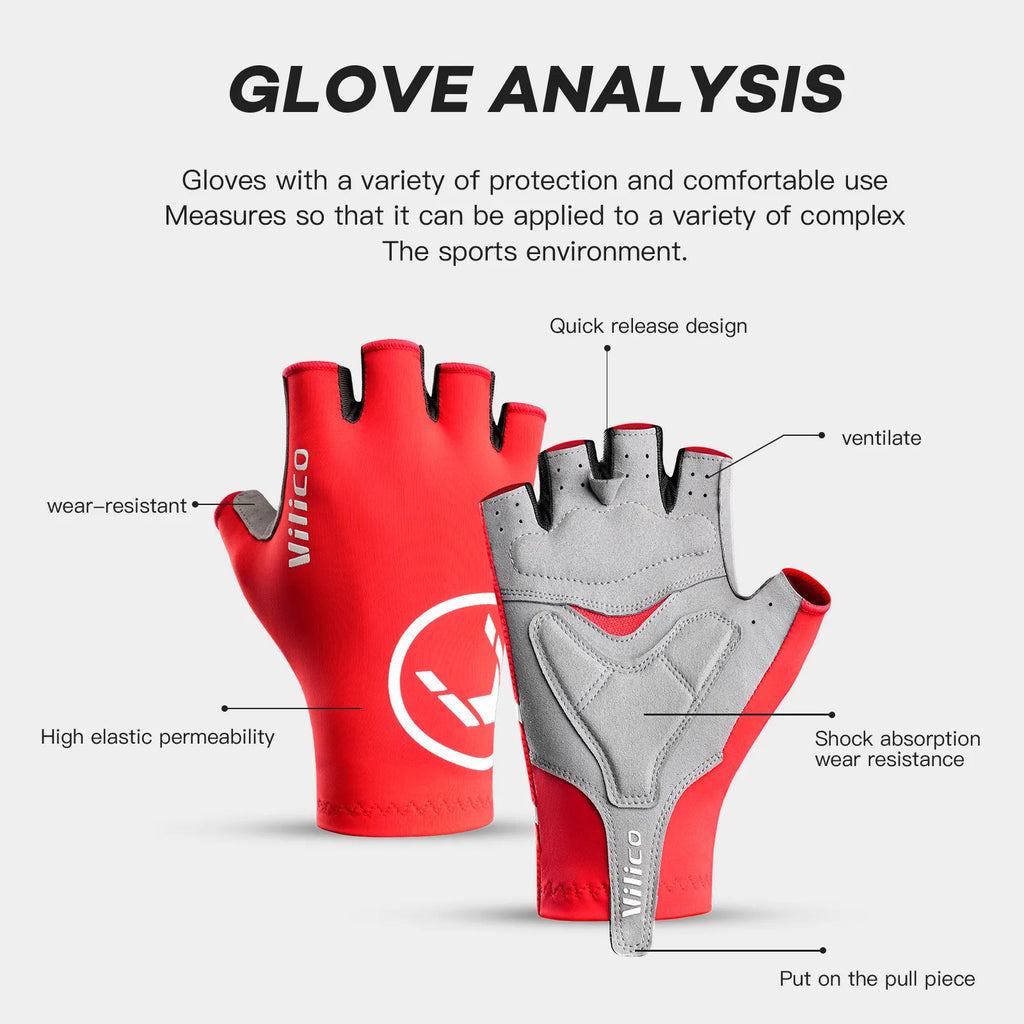 Fingerless Cycling Gloves Breathable Non Slip Grip for Bike Riding