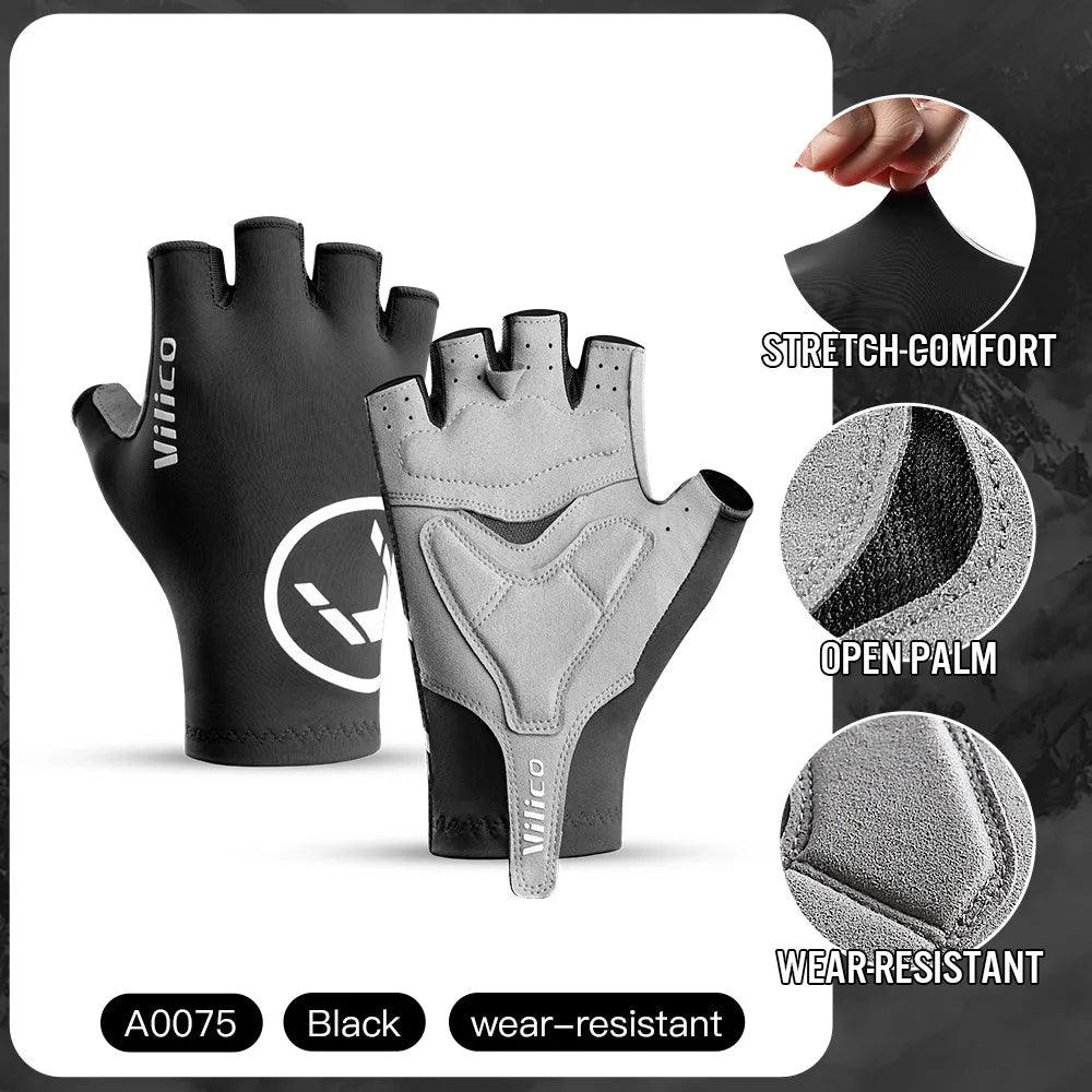 Fingerless Cycling Gloves Breathable Non Slip Grip for Bike Riding