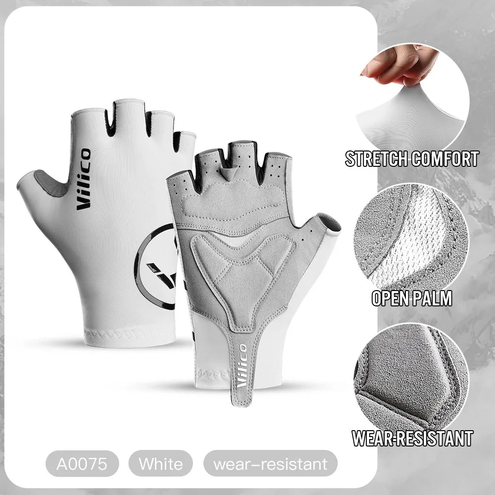 Fingerless Cycling Gloves Breathable Non Slip Grip for Bike Riding