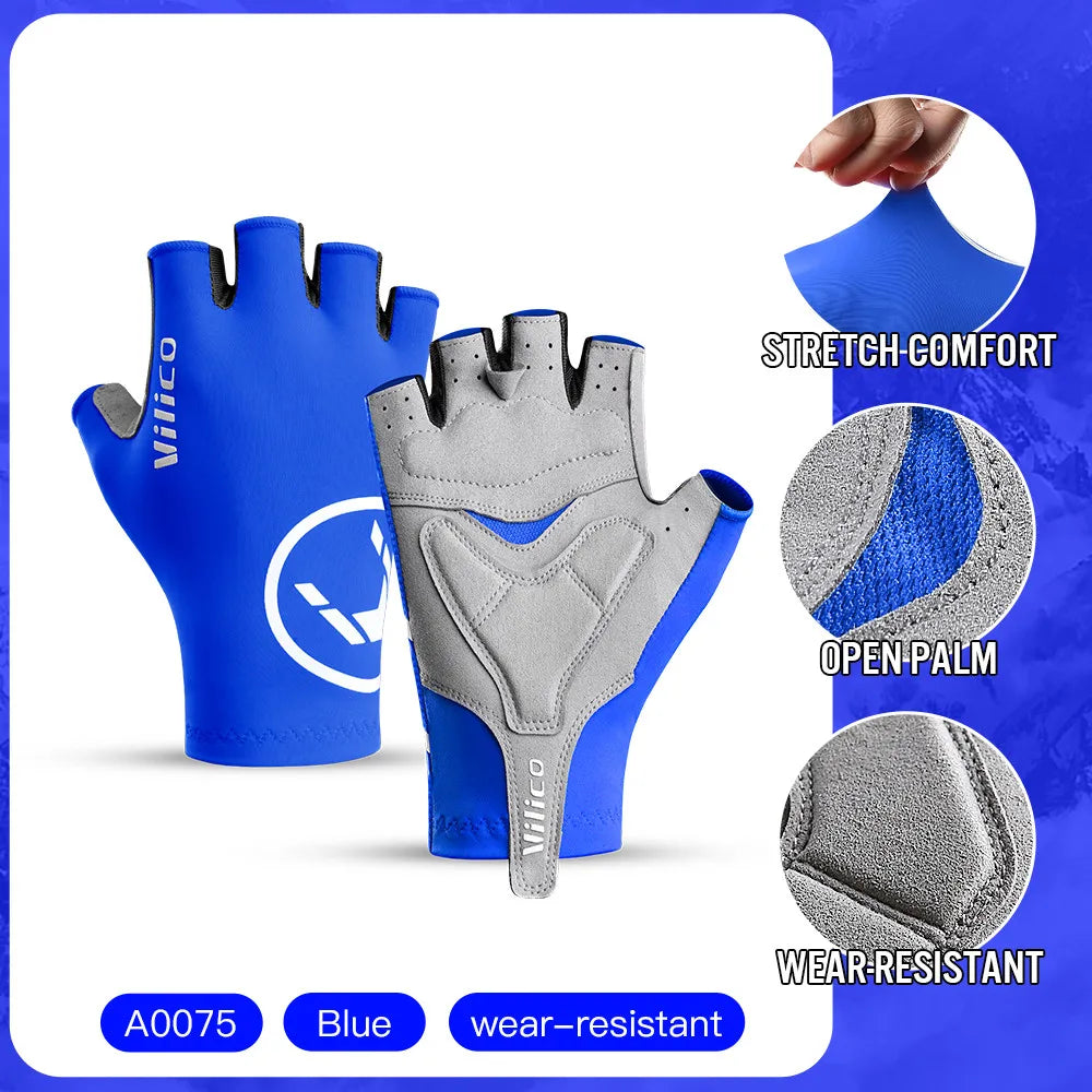 Fingerless Cycling Gloves Breathable Non Slip Grip for Bike Riding