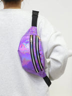 Holographic Hip Bag Crossbody Bag with Adjustable Strap