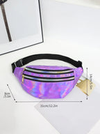 Holographic Hip Bag Crossbody Bag with Adjustable Strap