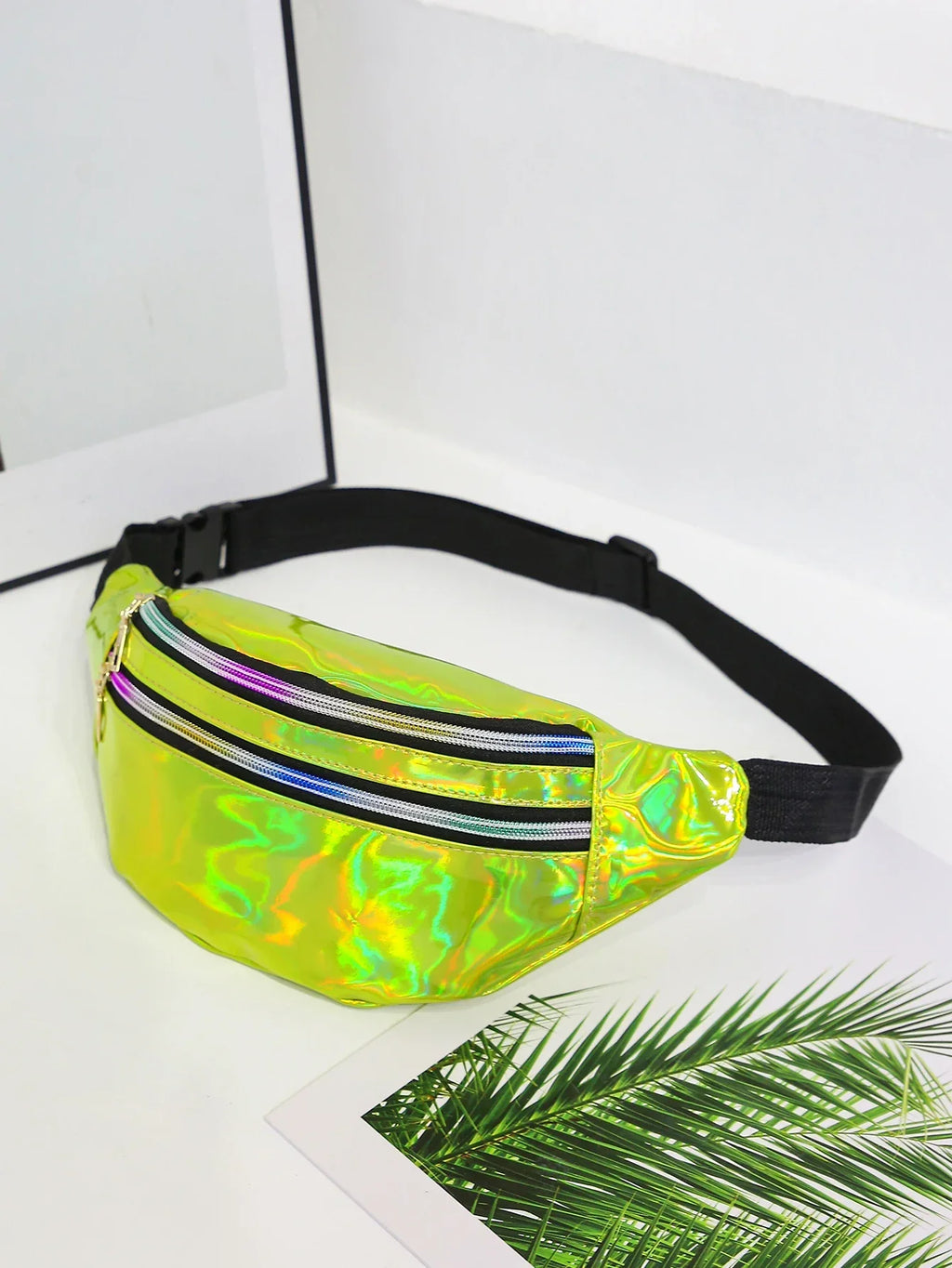 Holographic Hip Bag Crossbody Bag with Adjustable Strap