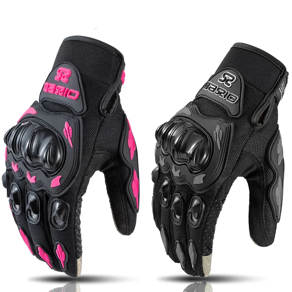 Women Motorcycle Gloves with Knuckle Protection Touchscreen Anti-Slip