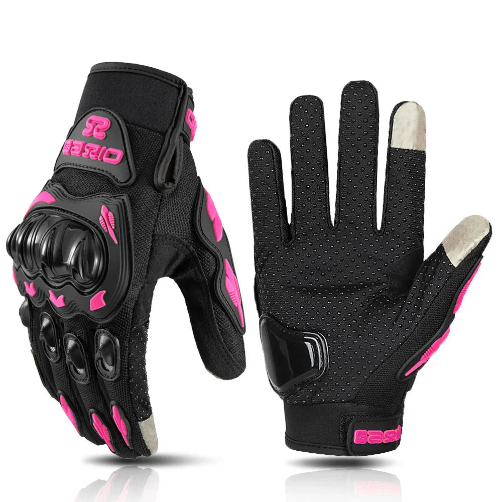Women Motorcycle Gloves with Knuckle Protection Touchscreen Anti-Slip