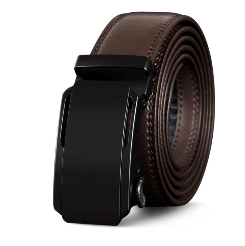 Automatic Adjustable Ratchet Belt Genuine PU Leather Without Holes